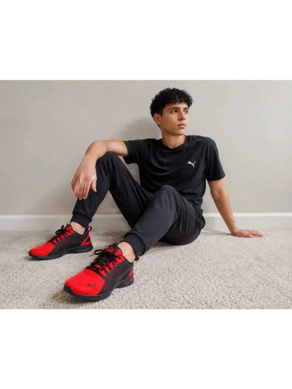 PUMA Ion Energy Men’s Size 7.5 Sneakers High Risk Red Puma Black SoftFoam+ Mesh
